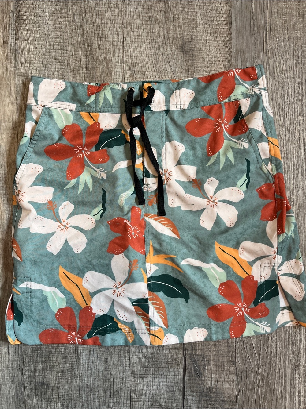 RipSkirt Hawaii Tropical Floral Print Sport Skirt Packable Lightweight Size S